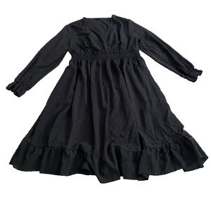 Shestarr Womans Dark Dress Size 1X Ruffled Whimsgoth Polka Dot Fit & Flare Swing